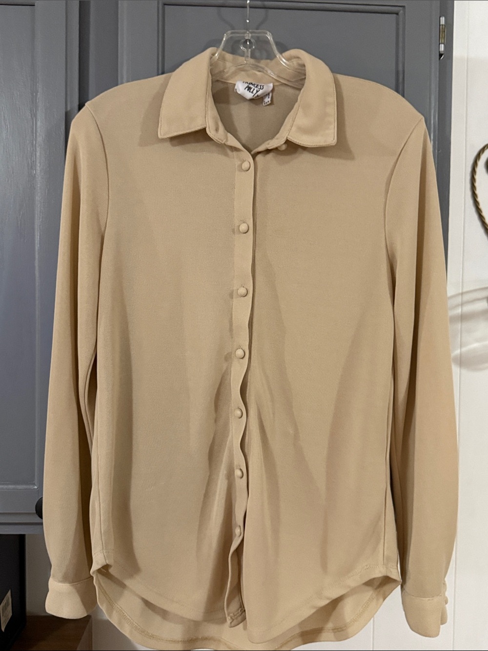 Princess Polly Beige Knit Polo Shirt